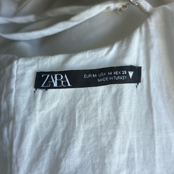 Zara Puff Sleeve White Mini Dress - Picture 9 of 15